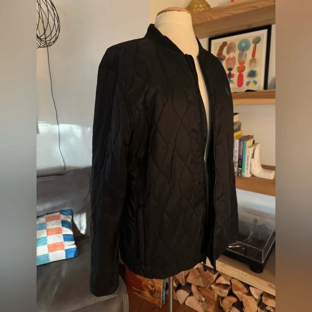 Roark Mens Black Quilted Primaloft Insulated Lightweight Bomber Zip Jacket sz L